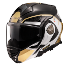 LS2 FF901 Advant X Metryk Schwarz Gold Klapphelm Motorrad Helm + dunkles Visier