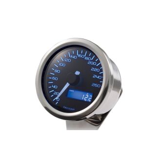 DAYTONA "VELONA60" Tachometer 260 KM/H MPH, blaue LED, poliert