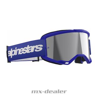 Alpinestars MX Brille Vision 3 Wordmark Blau verspiegelt Motocross Enduro Cross